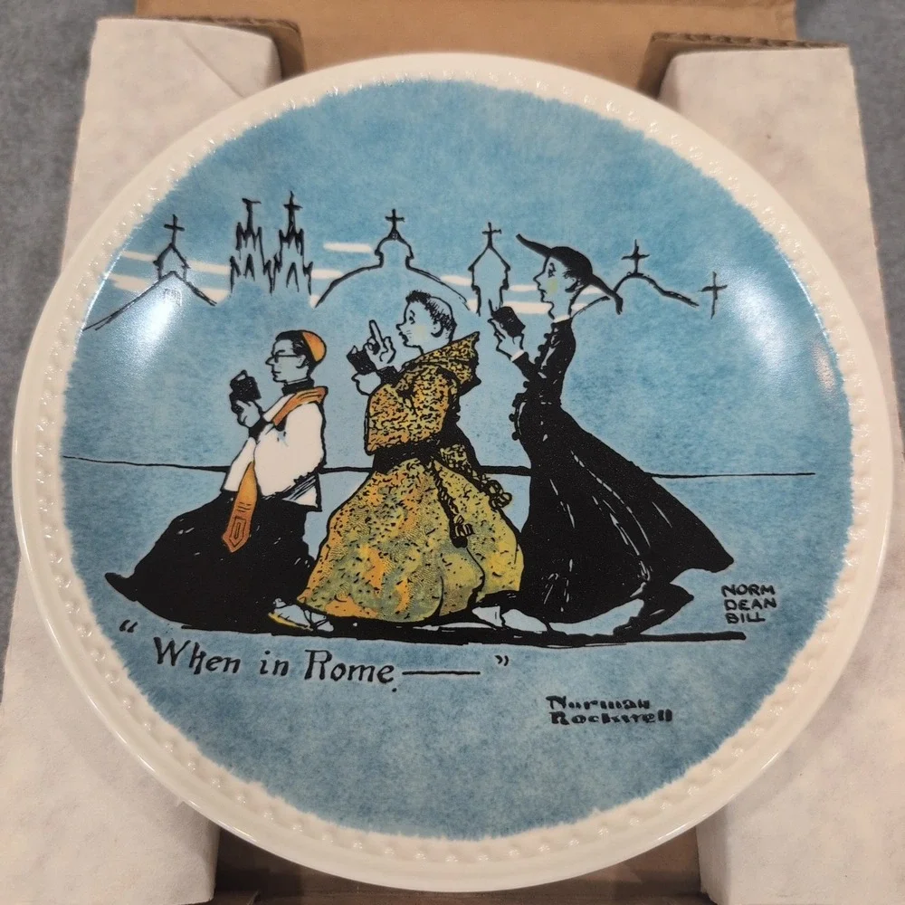 Norman Rockwell When in Rome Limited Edition Collector Plate Newell‎ Pottery
